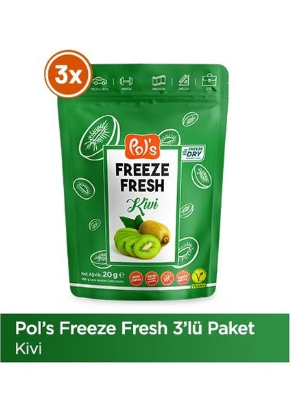 Freeze Fresh Kivi 3 adet x 20 g Dondurularak Kurutulmuş Meyve