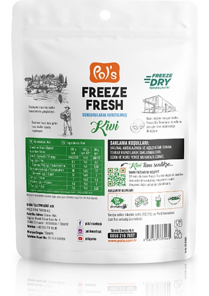 Freeze Fresh Kivi 3 adet x 20 g Dondurularak Kurutulmuş Meyve