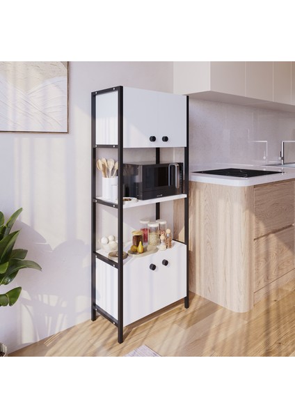 Ygdecor Mutfak Standı Kapaklı 4 Raflı Mikrodalga Fırın Rafı Çok Amaçlı Dolap Mutfak Rafı Mutfak Bangosu fiyatları