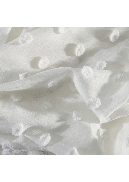 Keten Ponponlu Ekru 1 x 3 Sık Pile Tül Perde fiyatları