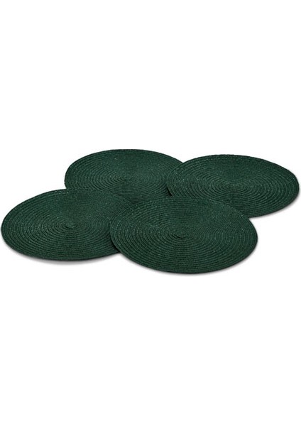 4 Adet Amerikan Servis, Yuvarlak, Yeşil fiyatları