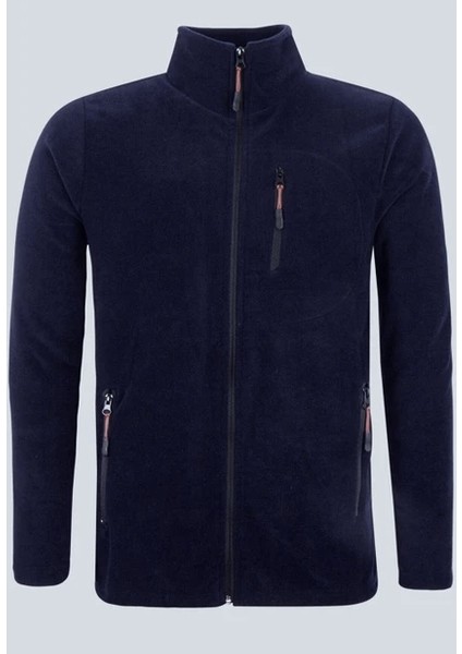 My Vintage erkek Polar Tam Fermuarlı 3 Cepli Tactical Flecee Lacivert