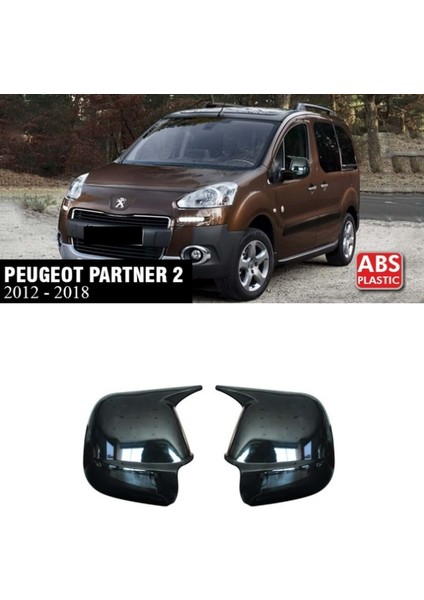Peugeot Partner 2012-2018 Yarasa Ayna Kapak Parlak Siyah Sağ Sol Takım