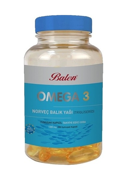 Omega 3 Norveç Balık Yağı 1380 mg 100 Kapsül