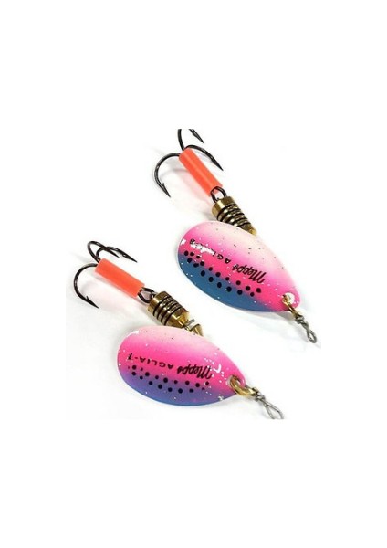 Rainbow Mavi-Pembe Benekli No:1 4.6g Döner Olta Kaşığı Tek Renk