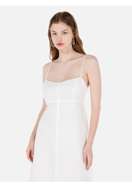 Regular Fit Kadın Beyaz Elbise Cl1068995