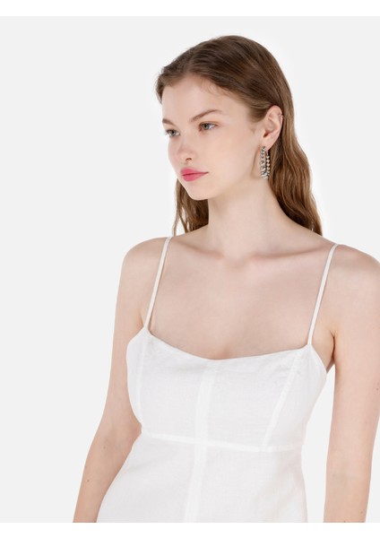Regular Fit Kadın Beyaz Elbise Cl1068995