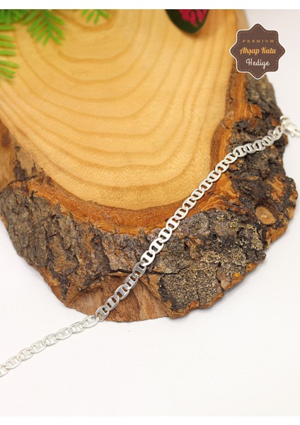 Şık Tasarım 5 mm 925 Ayar Gümüş Erkek Bileklik 201023524 fırsatları