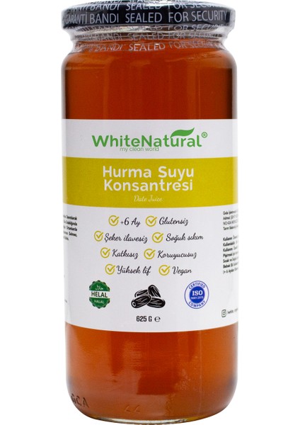 Hurma Suyu Konsantresi 625 gr Glutensiz Vegan +6 Ay Bebek Ek Gıdaya Uygun Şeker Ilavesiz