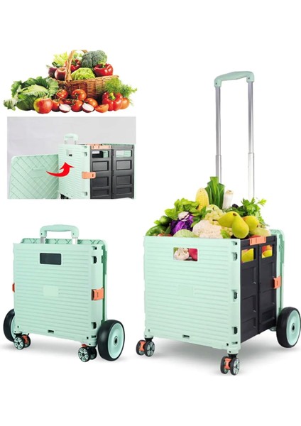 Katlanabilir Portatif Pazar ve Market Arabası 40 kg