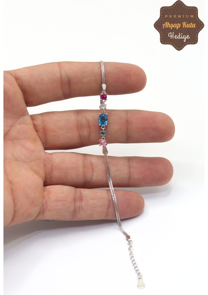 Akuamarin ve Sıra Taşlı 925 Ayar Gümüş Kadın Bileklik 201023530 modelleri
