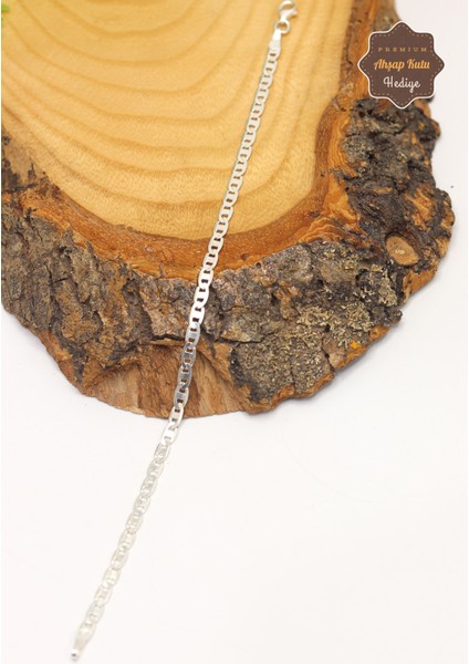 Zarif Tasarım 4 mm 925 Ayar Gümüş Erkek Bileklik 201023523 fırsatları