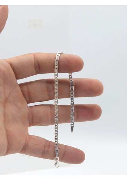 Zarif Tasarım 4 mm 925 Ayar Gümüş Erkek Bileklik 201023523 indirimleri