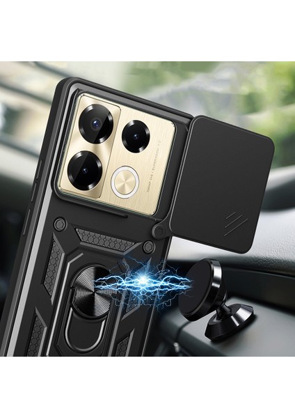 İnfinix Note 40 Pro Kılıf Magnetik Standlı Kamera Korumalı Zore Sürgülü Vega Kapak indirimleri