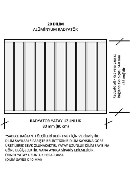Alüminyum Panel Radyatör Çiğdem 600 x 20 Ral 9001 Krem