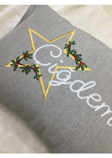 Star Of The New Year - Isim Nakışlı Bolster Kırlent Kılıfı fiyatları