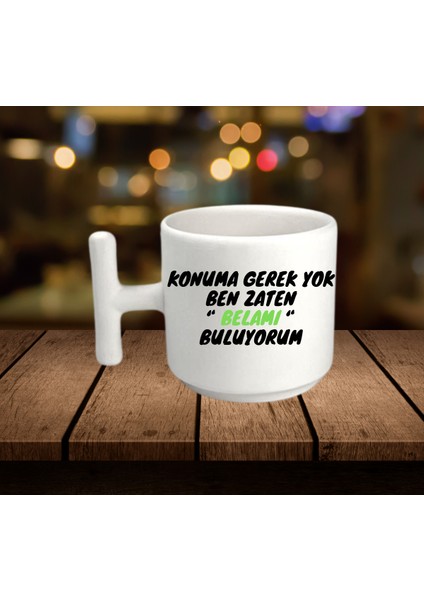 Seramik Bardak T Sap Bela Yeşil