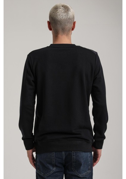 Bisiklet Yaka Lacivert Slim Fit Sweatshirt 24FWM60199 modelleri