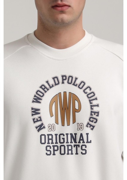 Bisiklet Yaka Ekru Slim Fit Sweatshirt 24FWM60187 fiyatları