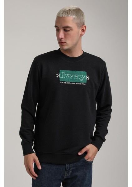 Bisiklet Yaka Lacivert Slim Fit Sweatshirt 24FWM60201 indirimleri