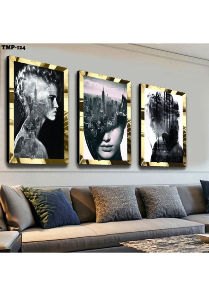 Düşünce Gold Pleksili Mdf Tablo