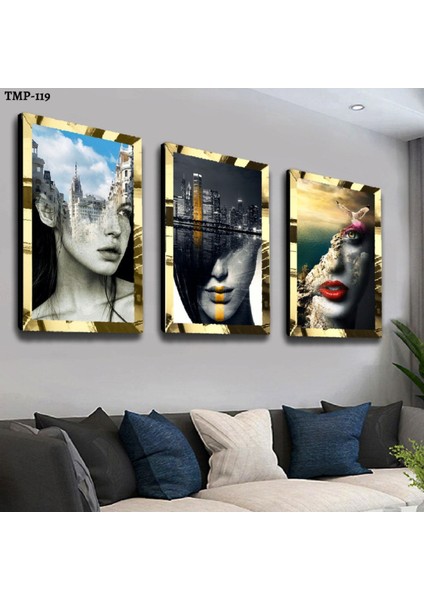 Düşünce Gold Pleksili Mdf Tablo