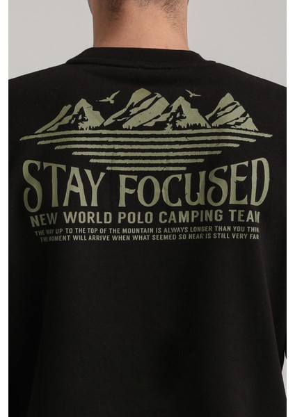 Bisiklet Yaka Siyah Slim Fit Sweatshirt 24FWM60188 fırsatları