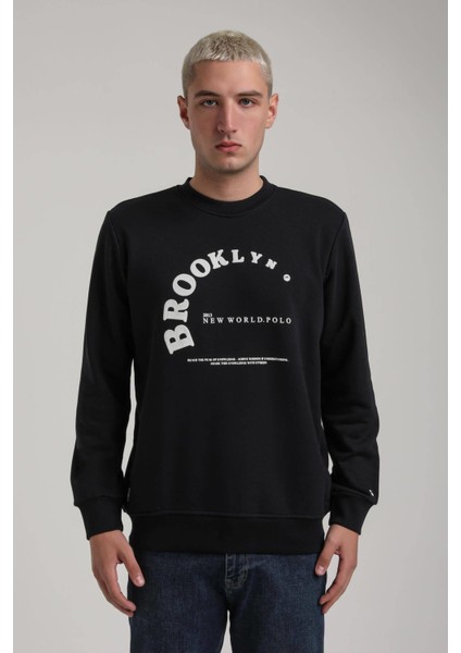 Bisiklet Yaka Bordo Slim Fit Sweatshirt 24FWM60172