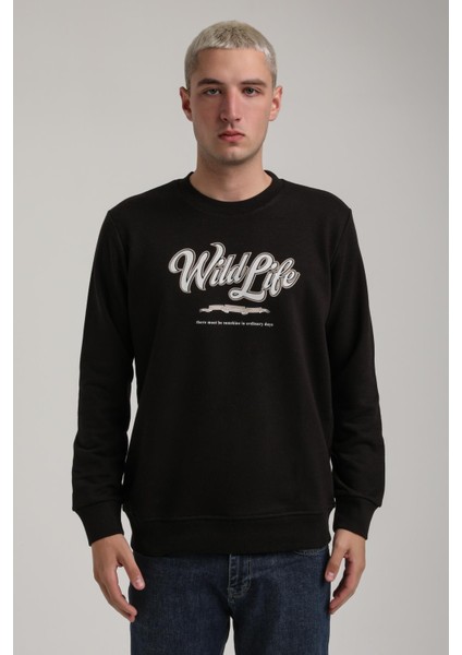 Bisiklet Yaka Ekru Slim Fit Sweatshirt 24FWM60195