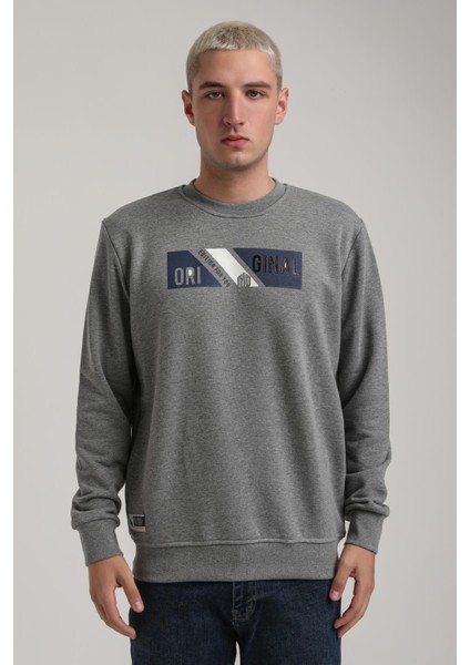 Bisiklet Yaka Bordo Slim Fit Sweatshirt 24FWM60184