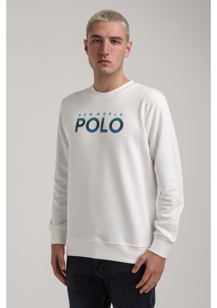 Bisiklet Yaka Ekru Slim Fit Sweatshirt 24FWM60186 modelleri