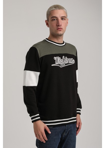 Bisiklet Yaka Lacivert Slim Fit Sweatshirt 24FWM60192 modelleri