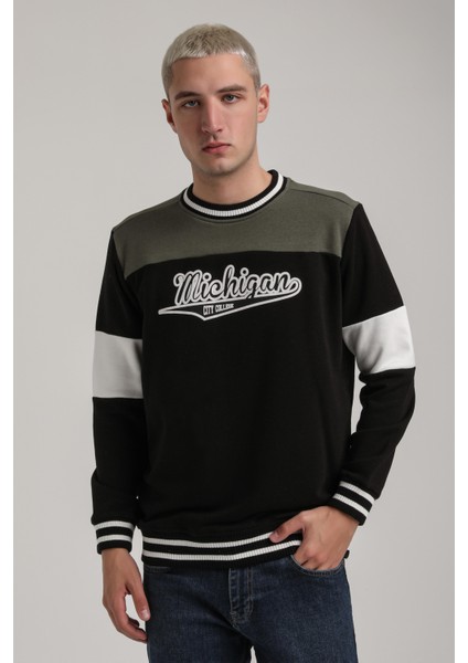 Bisiklet Yaka Lacivert Slim Fit Sweatshirt 24FWM60192 fırsatları