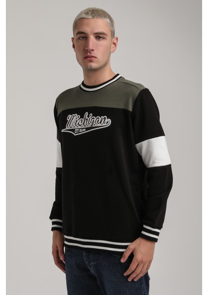 Bisiklet Yaka Lacivert Slim Fit Sweatshirt 24FWM60192 indirimleri