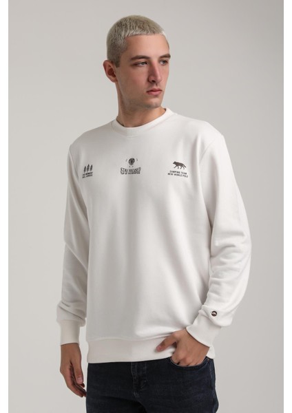 Bisiklet Yaka Siyah Slim Fit Sweatshirt 24FWM60188