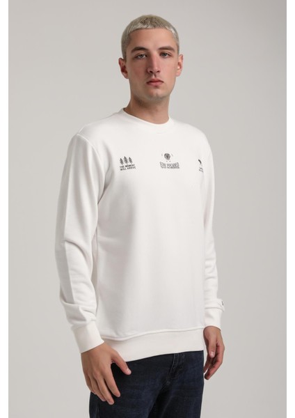 Bisiklet Yaka Siyah Slim Fit Sweatshirt 24FWM60188