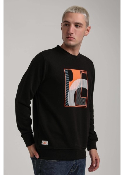 Bisiklet Yaka Siyah Slim Fit Sweatshirt 24FWM60171 fırsatları