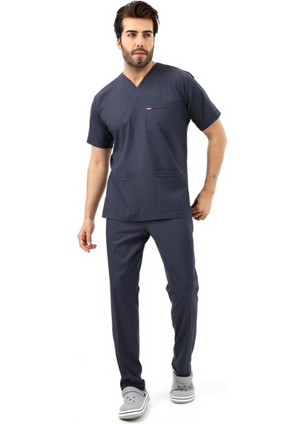 Zarf Yaka Erkek Likralı Takım - 6417 Füme