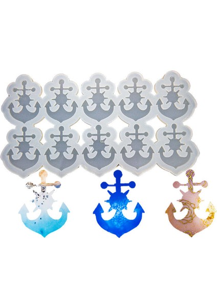 Gemi Çapası Magnet Epoksi Reçine Kalıbı - 10 Adetlik Set
