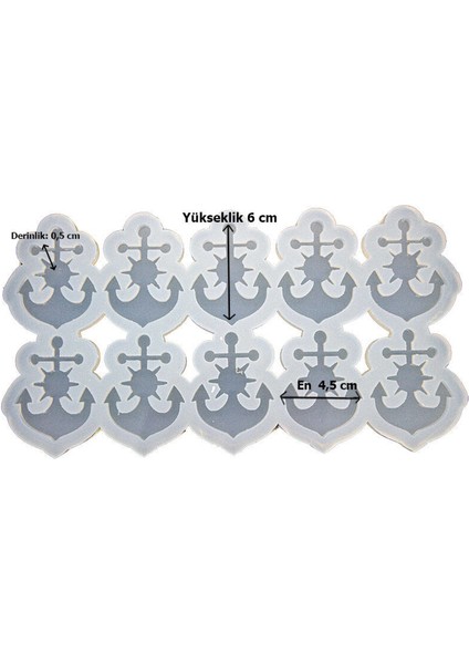 Gemi Çapası Magnet Epoksi Reçine Kalıbı - 10 Adetlik Set