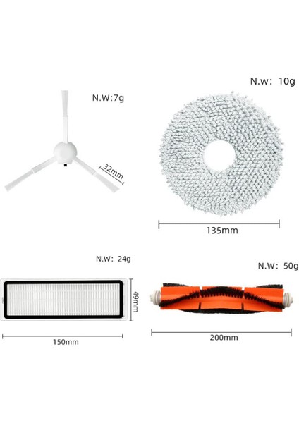 Dreame Bot L10S Ultra Robot Süpürge Aksesuarları Için Uyumlu Yedek Ana Fırça Yan Fırça Hepa Filtre (Yurt Dışından)