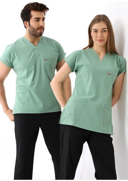 Bflex Unisex Likralı Yarasa Kol Tek Üst - 6428 Çağla Yeşili