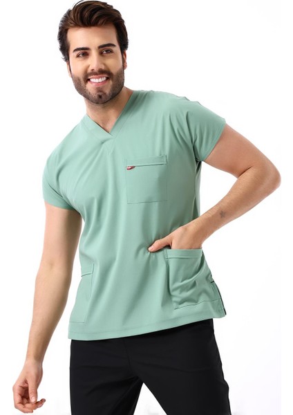 Bflex Unisex Likralı Yarasa Kol Tek Üst - 6428 Çağla Yeşili