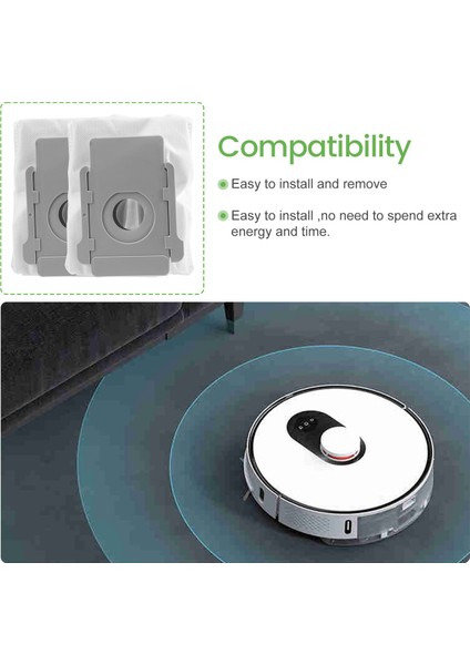 Irobot Roomba J7 J7+,ı7, I7+, I3+,I6+,S9(9150), S9+(9550) Otomatik Kir Atma Torbaları ile Uyumlu 10 Adet Vakum Torbası (Yurt Dışından)