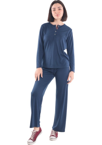 Kadın Lacivert Pijama Takımı