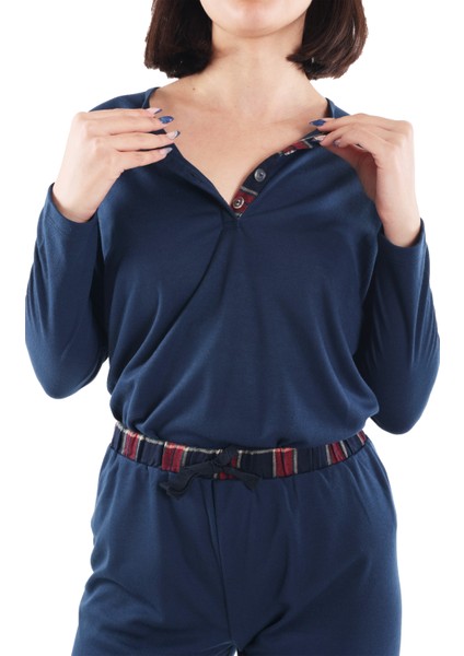 Kadın Lacivert Pijama Takımı