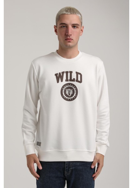 Bisiklet Yaka Ekru Slim Fit Sweatshirt 24FWM60194 fiyatları