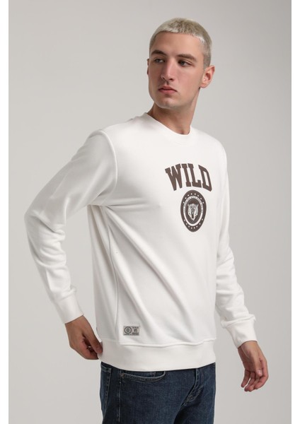 Bisiklet Yaka Ekru Slim Fit Sweatshirt 24FWM60194 indirimleri