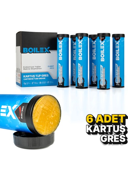 Genel Amaçlı Kartuş Gres Lityum Ep 2 - Sarı - 6 Adet x 400 gr