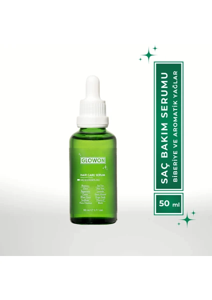 GLOWON SAÇ BAKIM SERUMU - BİBERİYE VE AROMATİK YAĞLAR 50 ML